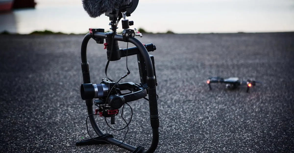 cinematic drone video setup